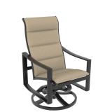 padded sling high back patio swivel rocker